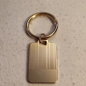 Gold Keychain with Rectangular Tag